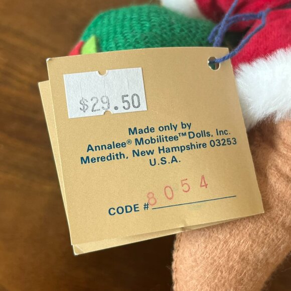 Annalee Mobilitee Dolls Santa Claus Stuffed Bear Doll Vintage 1989 Sack 8054 USA - Picture 10 of 12